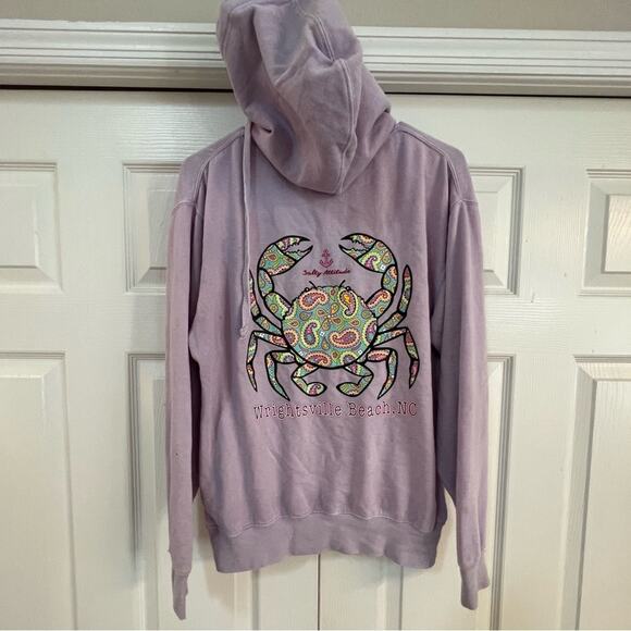 Tops - US Vintage Graphic Crab Hoodie Wrightsville NC Light Purple